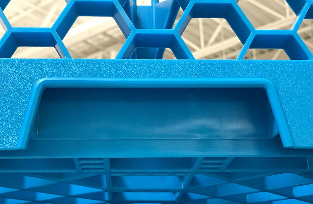 16 Compartment Glass Rack with 2 Extenders, Blue E838