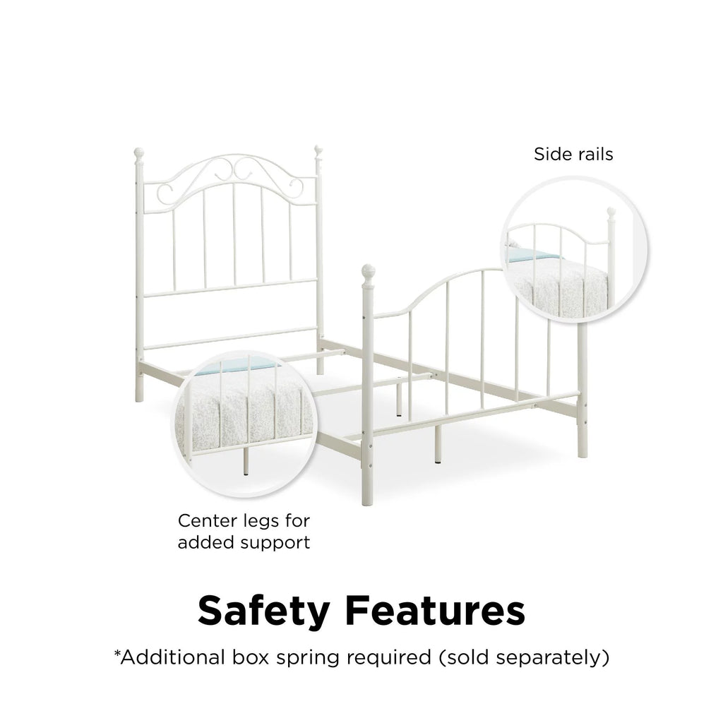 White Twin Size Metal Bed X792