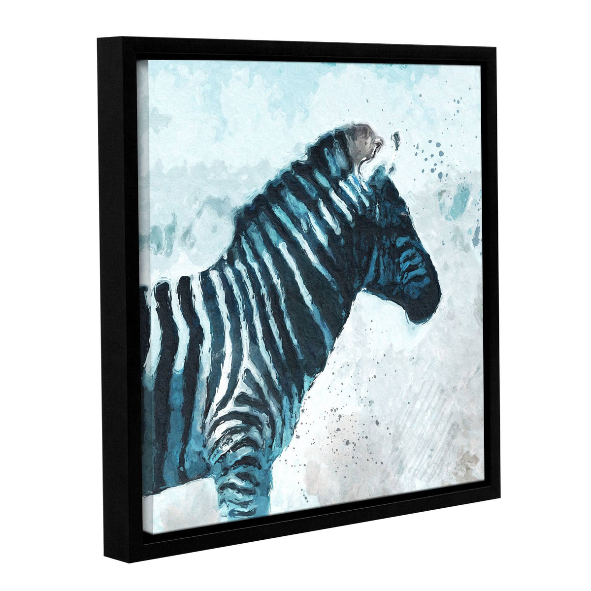 Zebra Gallery Wrapped Floater-framed Canvas 24x24 E50162