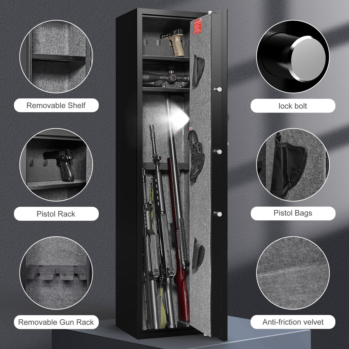 Digital Gun Safe with Alarm System and LED Light E36196