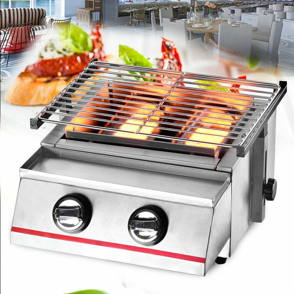 2 Burners Portable Stainless Steel Gas Grill V4574