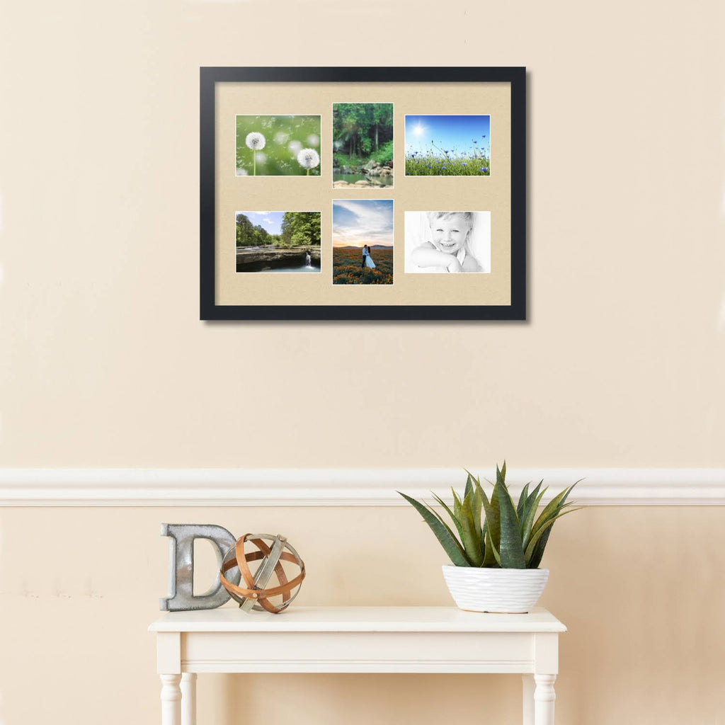 Satin Black Collage Picture Frame 6 Openings 5x7 T4393