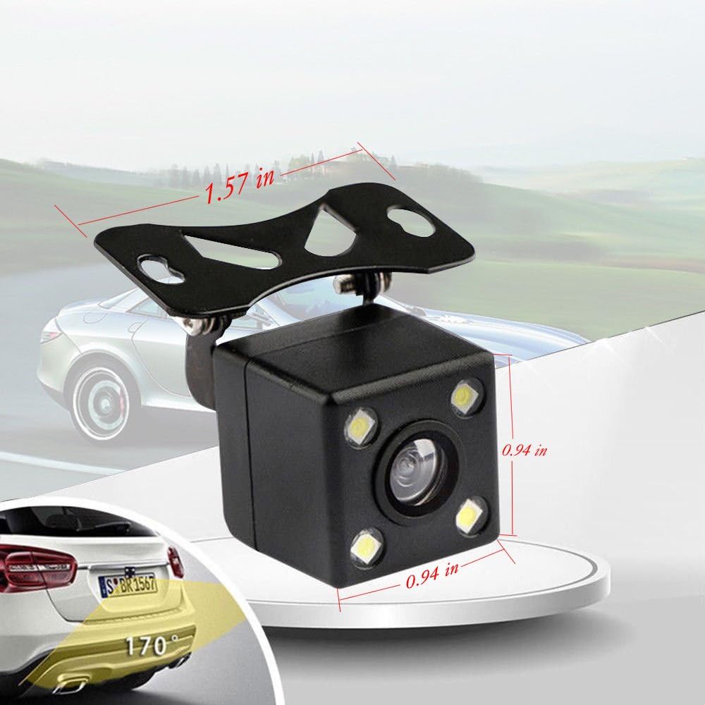 LED Backup Camera and Monitor, Waterproof High Definition 170 Degree Viewing Angle, Universal Mount + 7 Monitor Q489