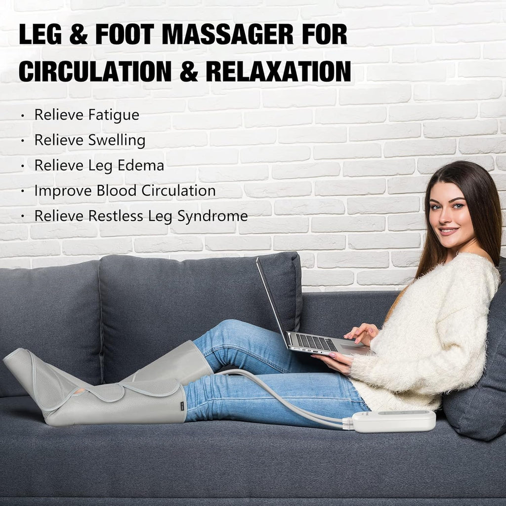 Air Compression Foot and Calf Massager with Handheld Controller B865110