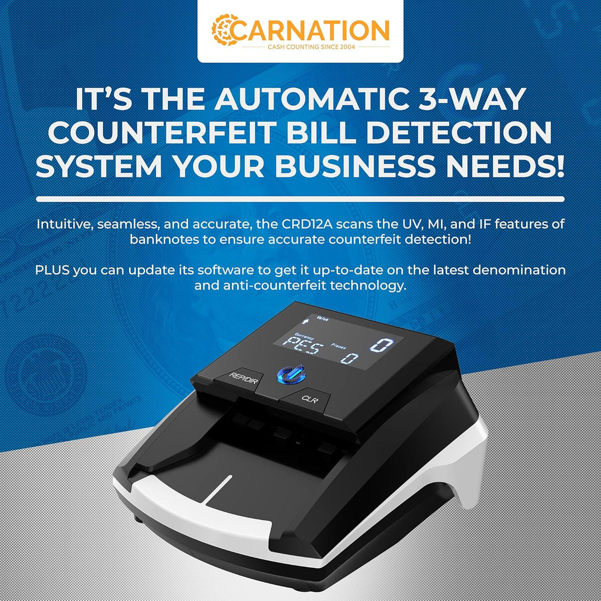 Counterfeit Bill Detector with Ultraviolet LED and Magnetic Ink Technology H323