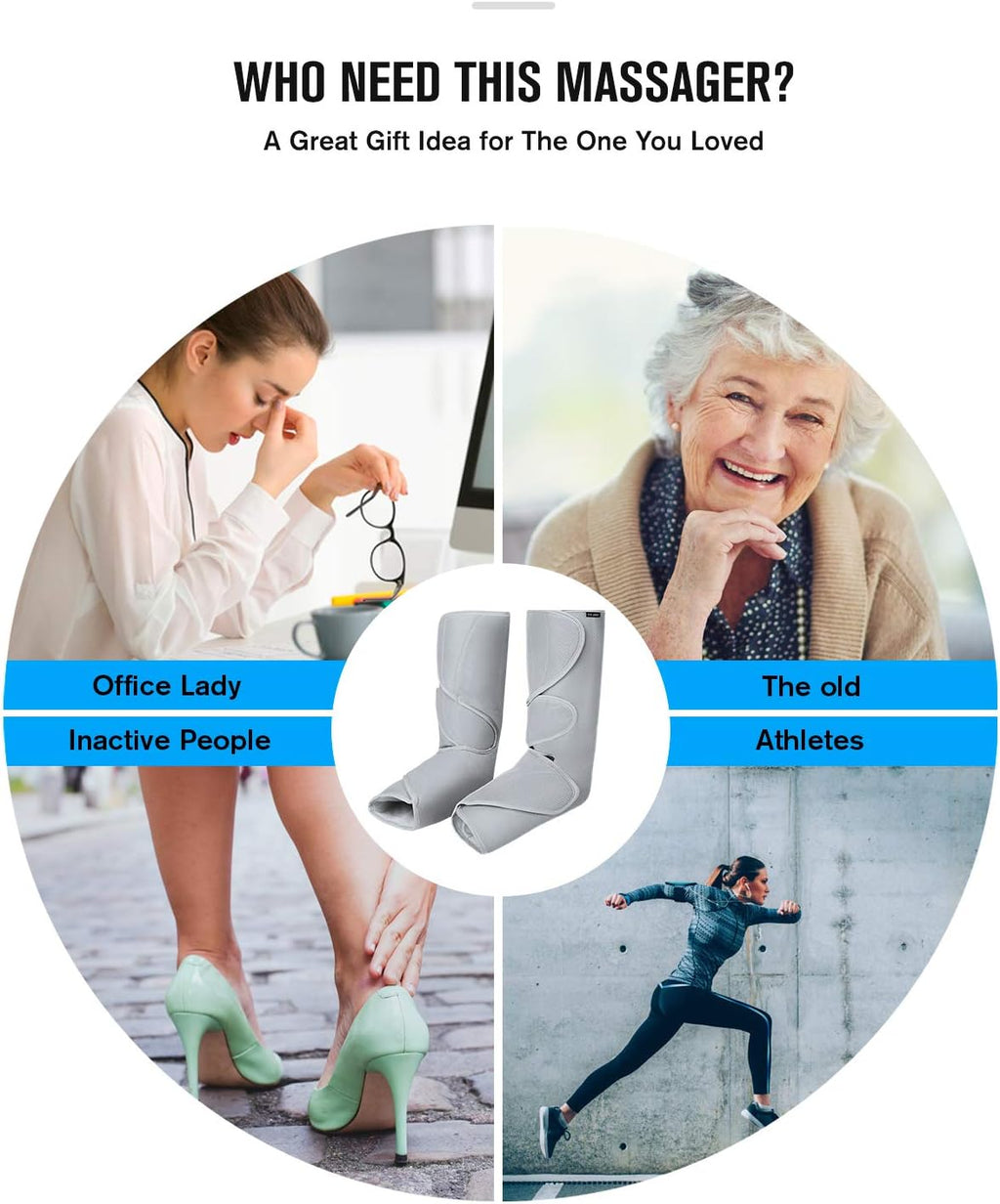 Air Compression Foot and Calf Massager with Handheld Controller B865110