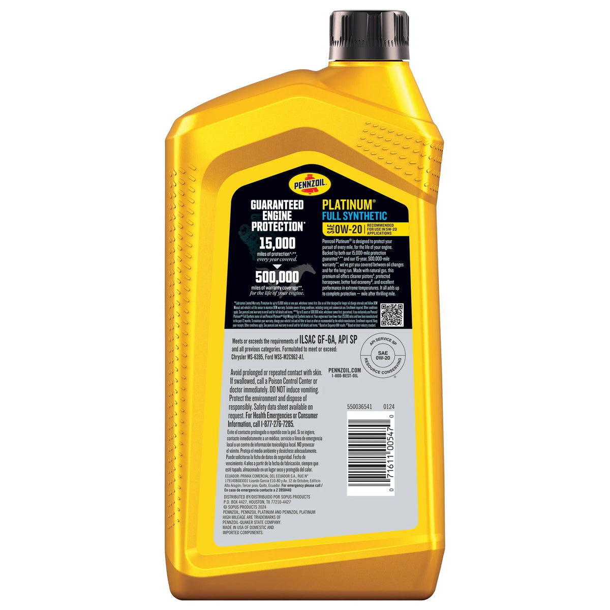 Full Synthetic 0W-20 Motor Oil, 1-Quart I5270