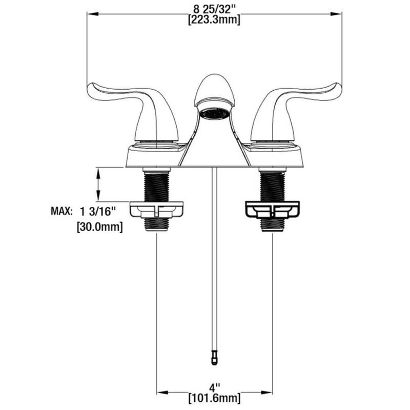 4 in. Centerset Double Handle Low-Arc Bathroom Faucet Brushed Nickel S989