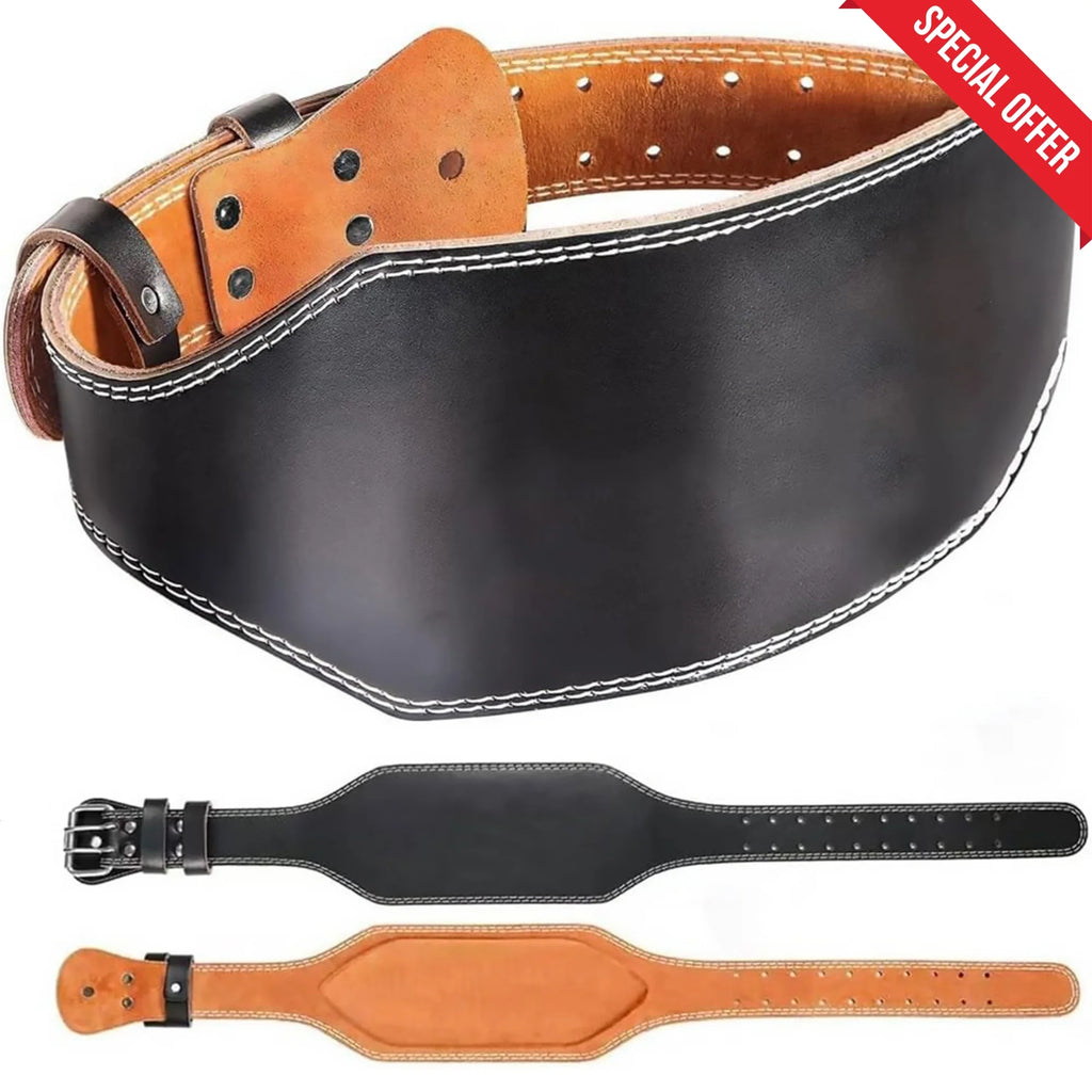 Adjustable 6” Padded Genuine Leather Weight Lifting Belt F6415