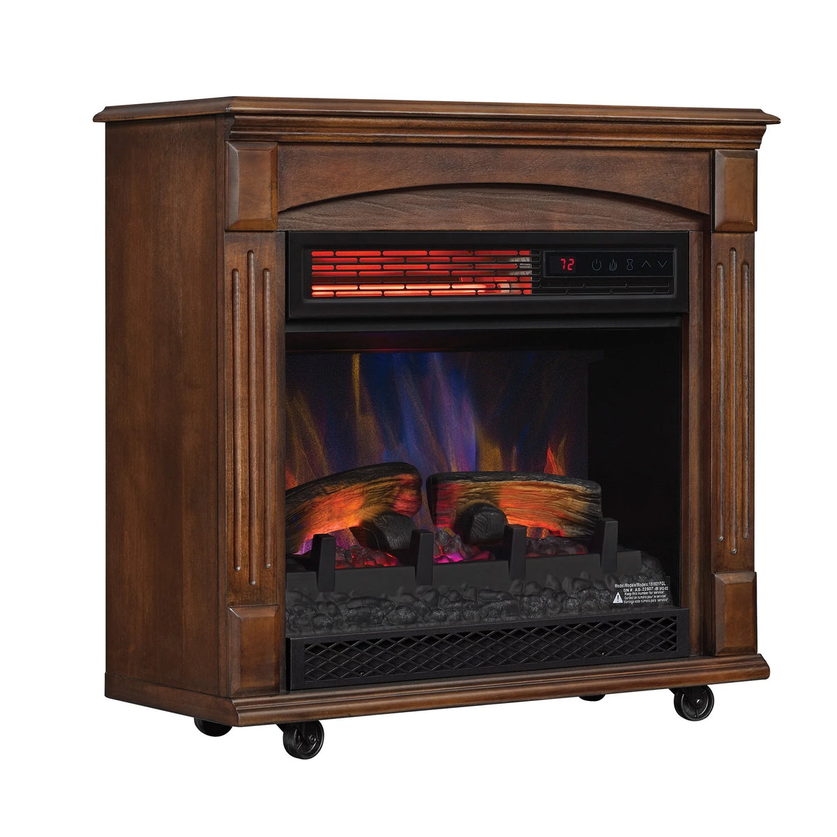 Rolling Mantel with 3D Infrared Quartz Electric Fireplace K952561