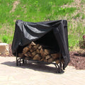Black 4-Foot Firewood Log Rack Cover F320