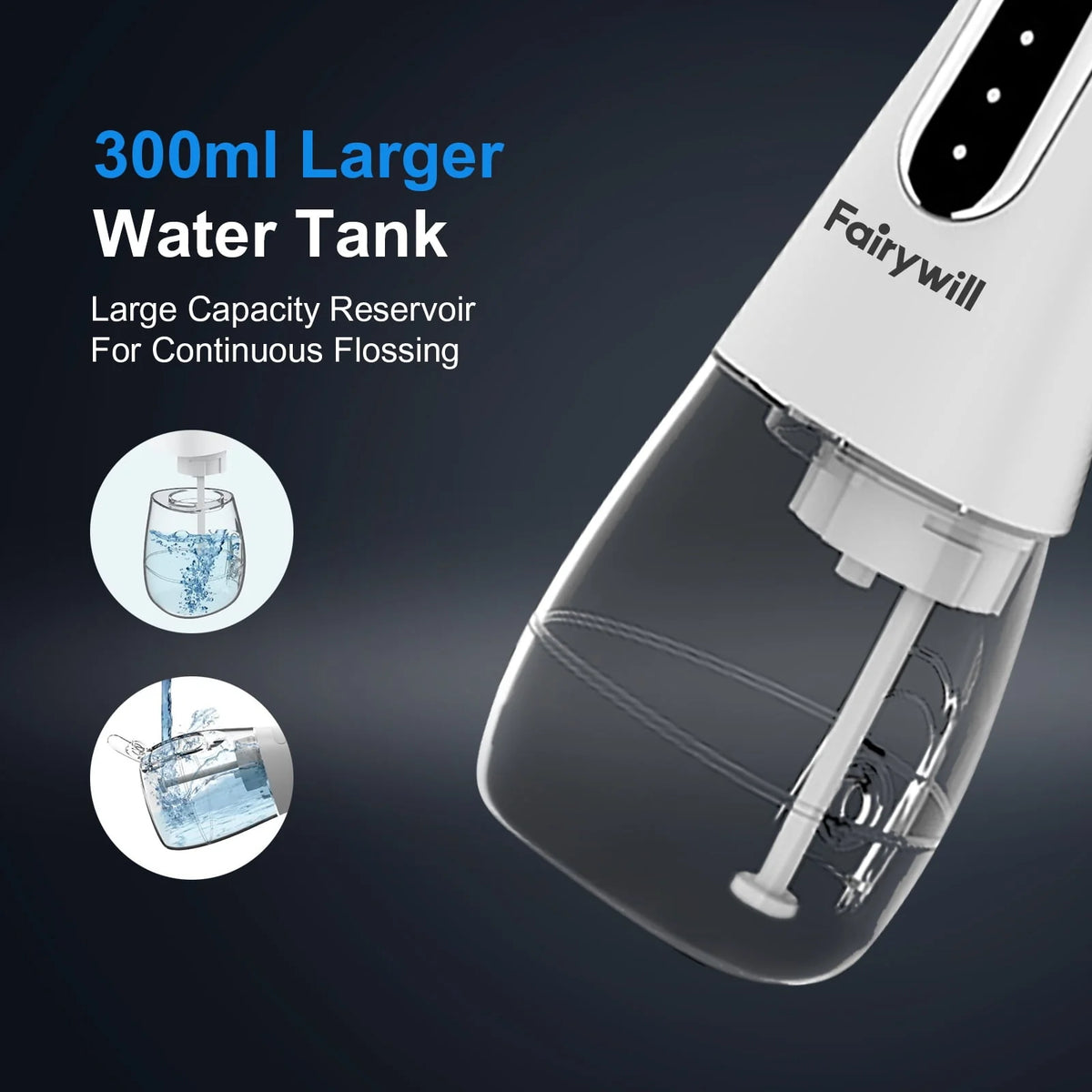 Cordless Water Flosser with 5 Modes 300ML Black O764580