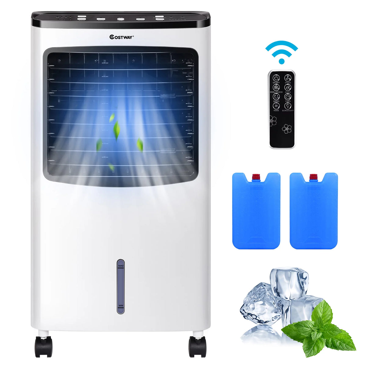 Portable Cooler Fan Humidify Anion Remote Control N1629