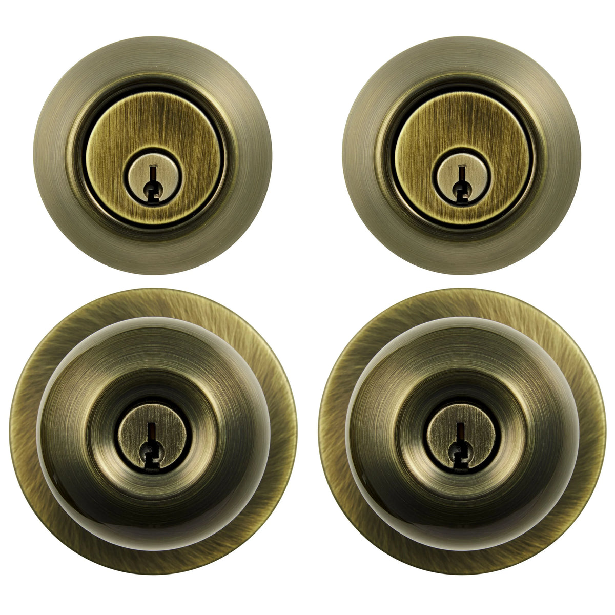 Keyed Entry Ball Doorknob and Deadbolt Combo in Oil-Rubbed Bronze, Twin Pack E9335