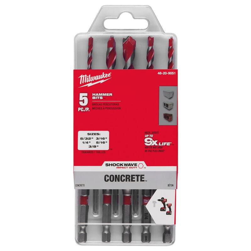 Carbide Hammer Drill Bits Set 5-Pack I5652