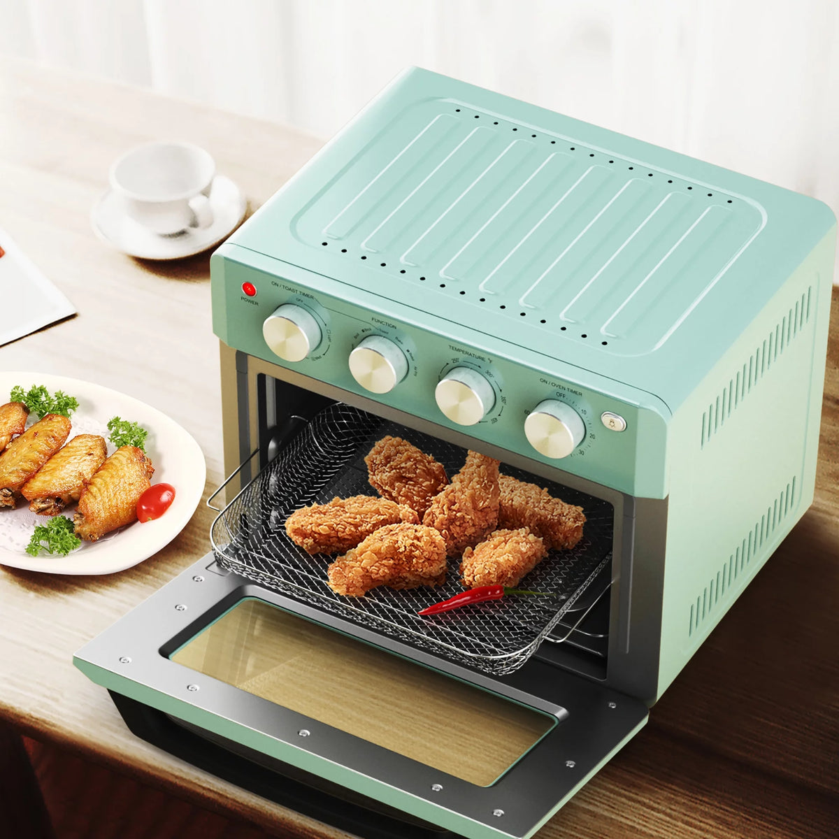 19 QT Air Fryer Toaster Oven with 5 Accessories E7074