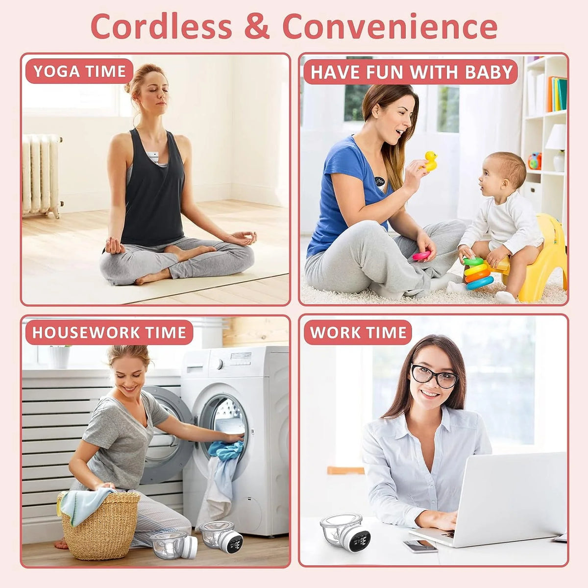 2 Portable Wearable Electric Breast Pumps F72794
