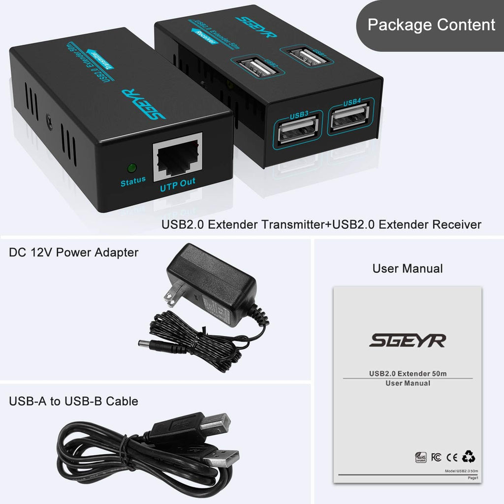 USB 2.0 Ethernet Extender Over Cat5e/6 J429884