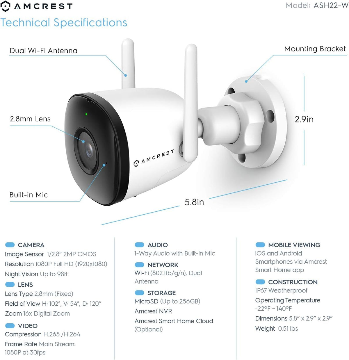 1080P WiFi Outdoor Security Camera G8667