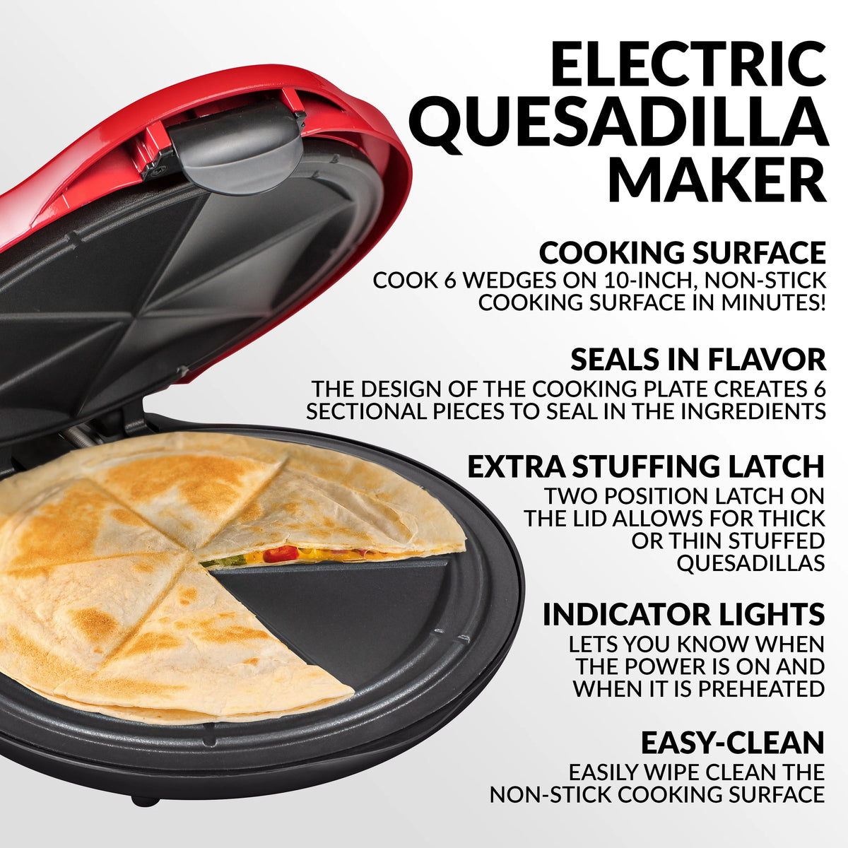 10-Inch 6-Wedge Electric Quesadilla Maker B4866