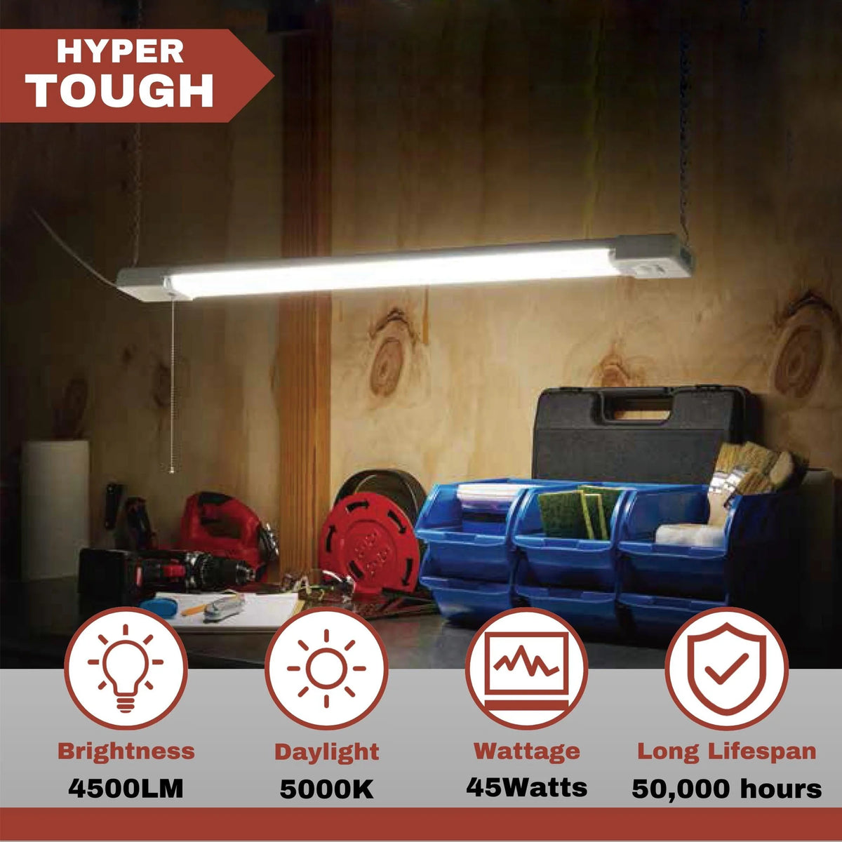 3-FT 4500-Lumen Integrated LED Shop Light X3288