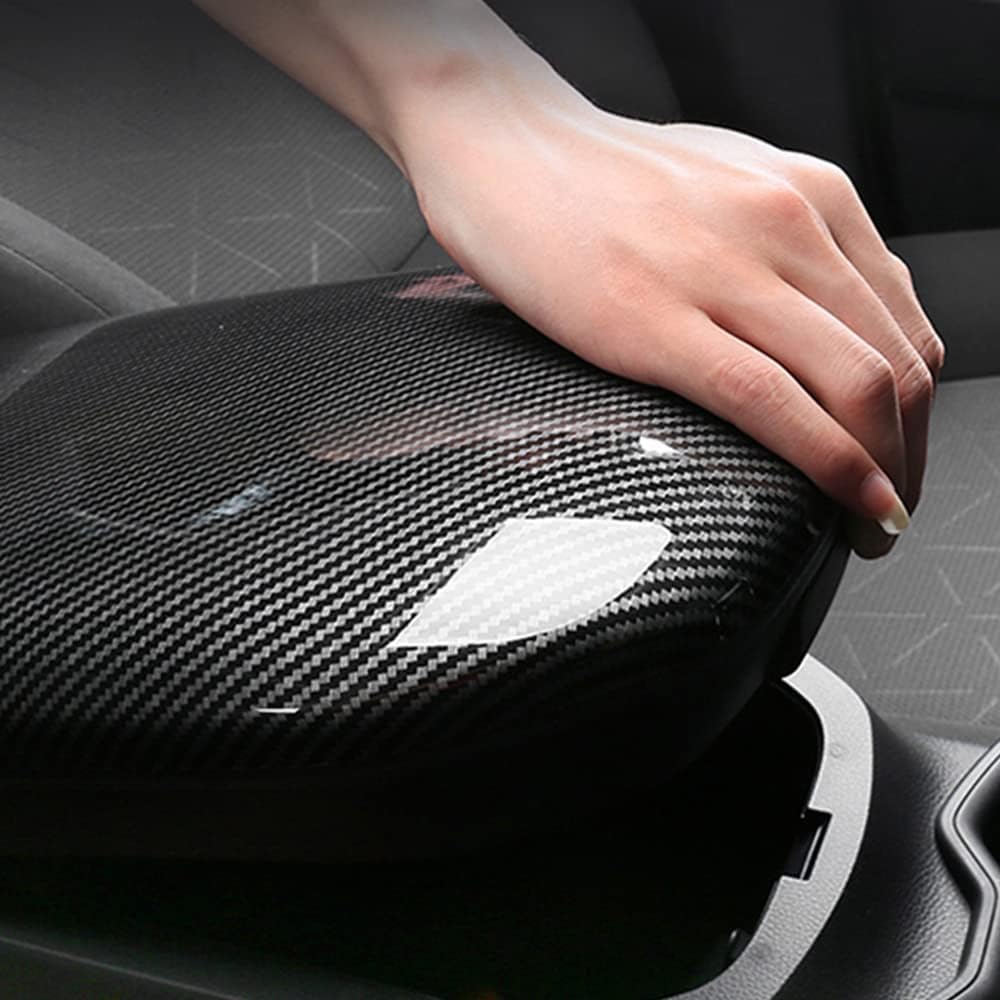 Carbon Fiber Color Car Interior Center Armrest Cover Console Box Panel Trim A62609