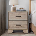 2 Drawers Light Oak Nightstand W6611