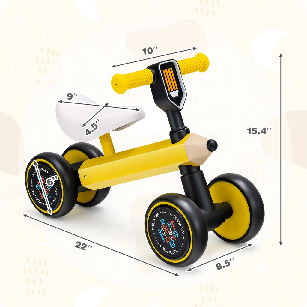 Baby Balance Bike No Pedal Yellow F793