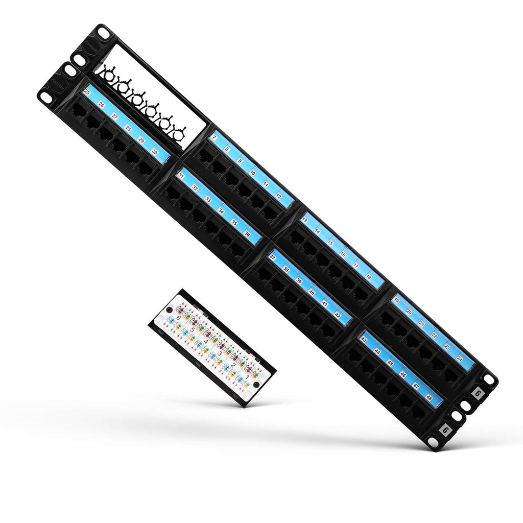 CAT6 48 Ports Patch Panel Rack Mount 2U 19 inch RJ45 G9539