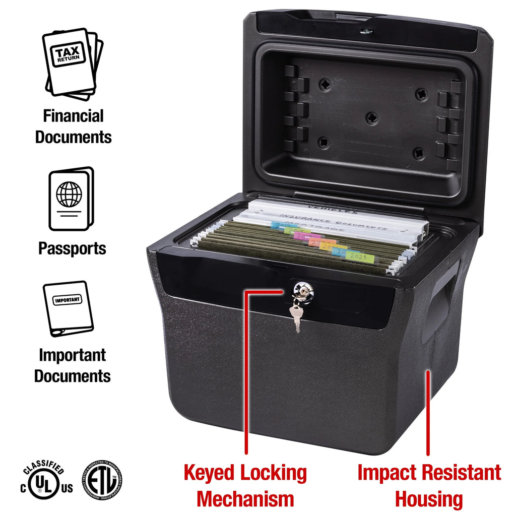 Fire-Resistant Water-Resistant File Safe Box with Key Lock 0.66 Cu. ft. J1134