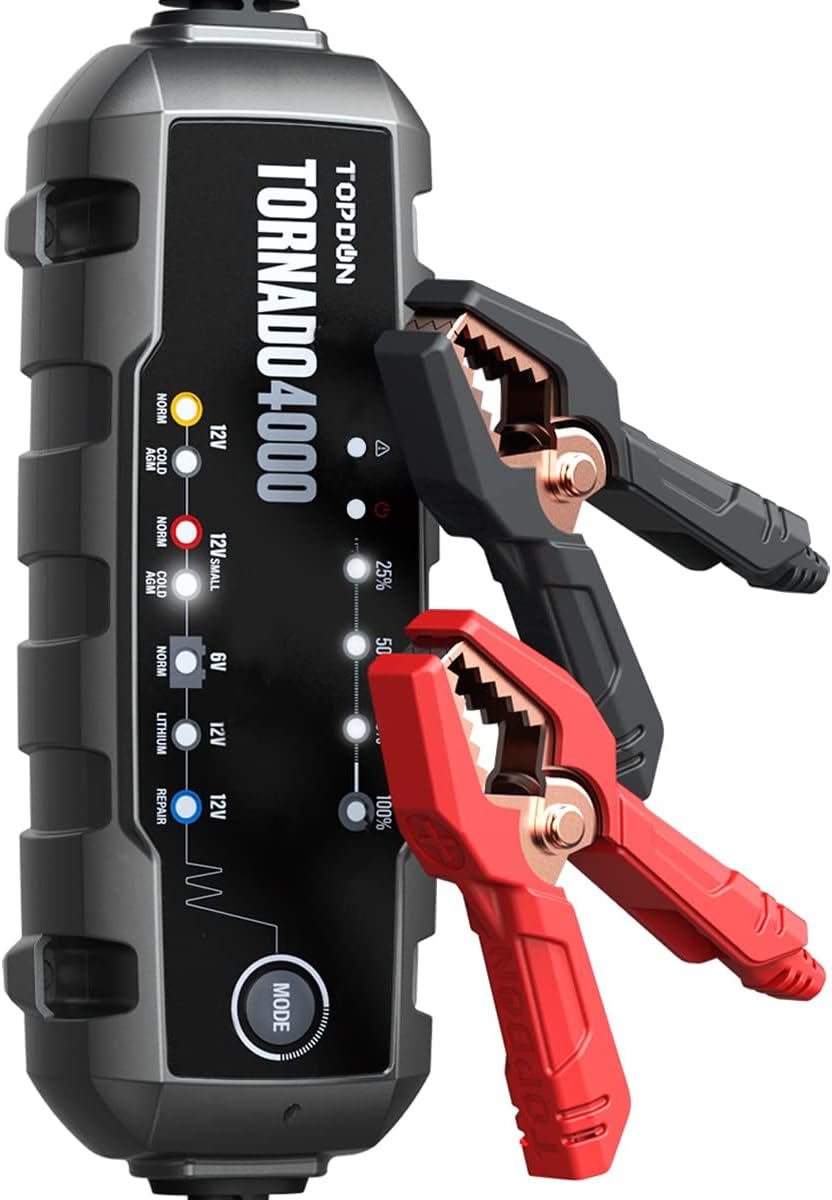 Car Battery Charger 4A/1A 6V/12V for Lead-Acid/Lithium ion Batteries H656