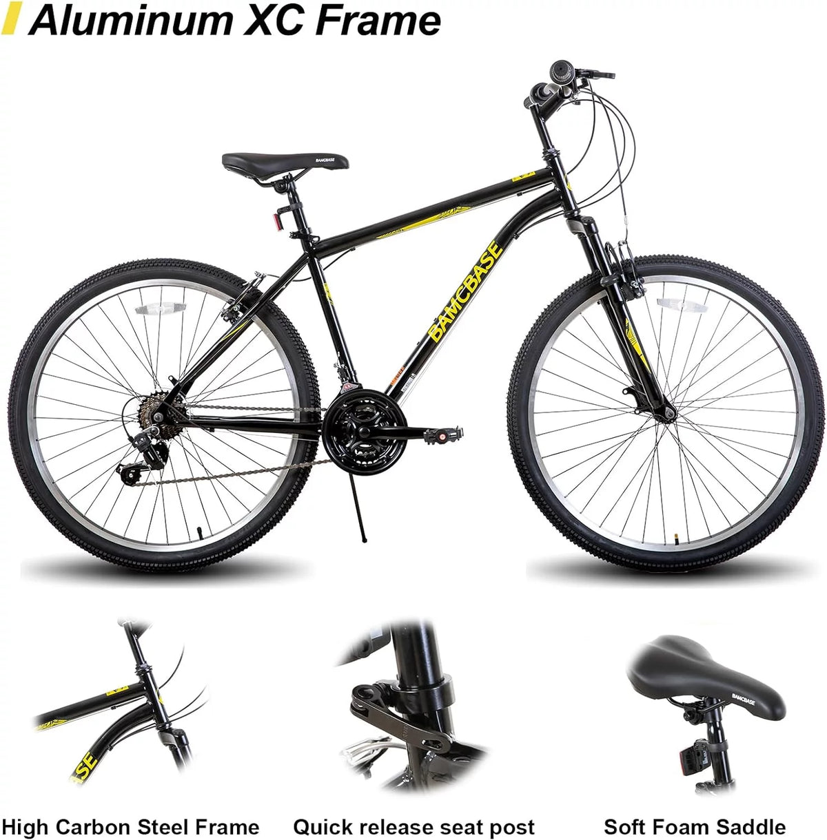 26 27.5 Inch Mountain Bike 21 Speeds Hardtail Bicycle U7983