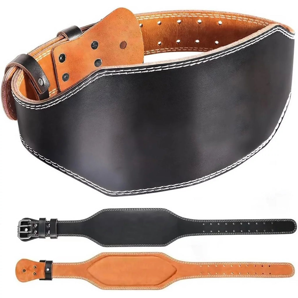 Adjustable 6” Padded Genuine Leather Weight Lifting Belt F6415
