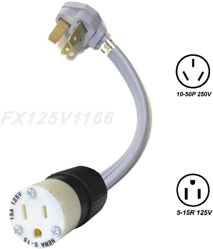 3-Pin Male Plug to 15 20A Receptacle Socket Adapter S61134