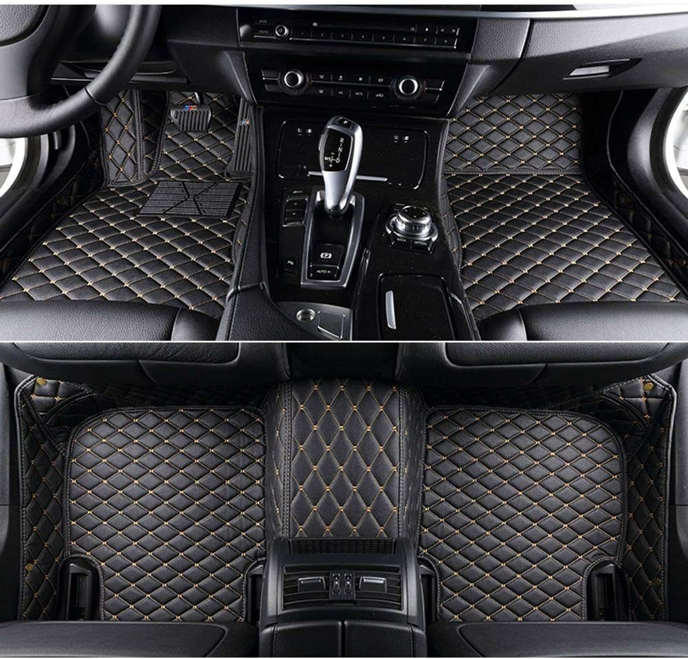 Dark Brown Leather Car Floor Mats I797230