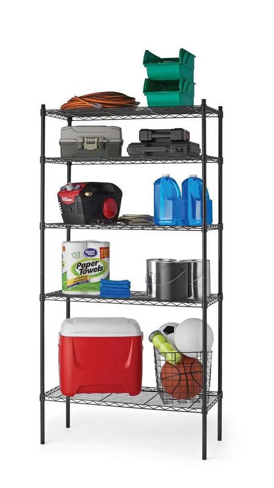 Black Wire 5-Tier 72 H x 36 W x 16 D 1750lb Capacity Q87178