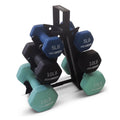 3, 5, and 8 Pound Dumbbell Hand Weight Set with Storage Rack J740499