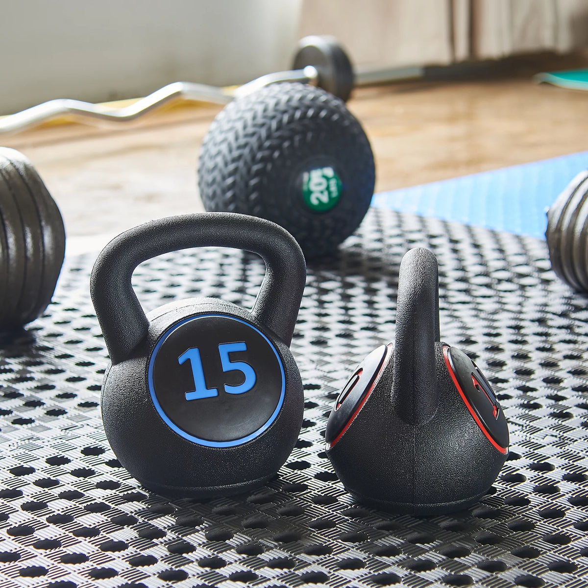 Wide Grip Kettlebell Set, 10lb 15lb 20lb Z377178