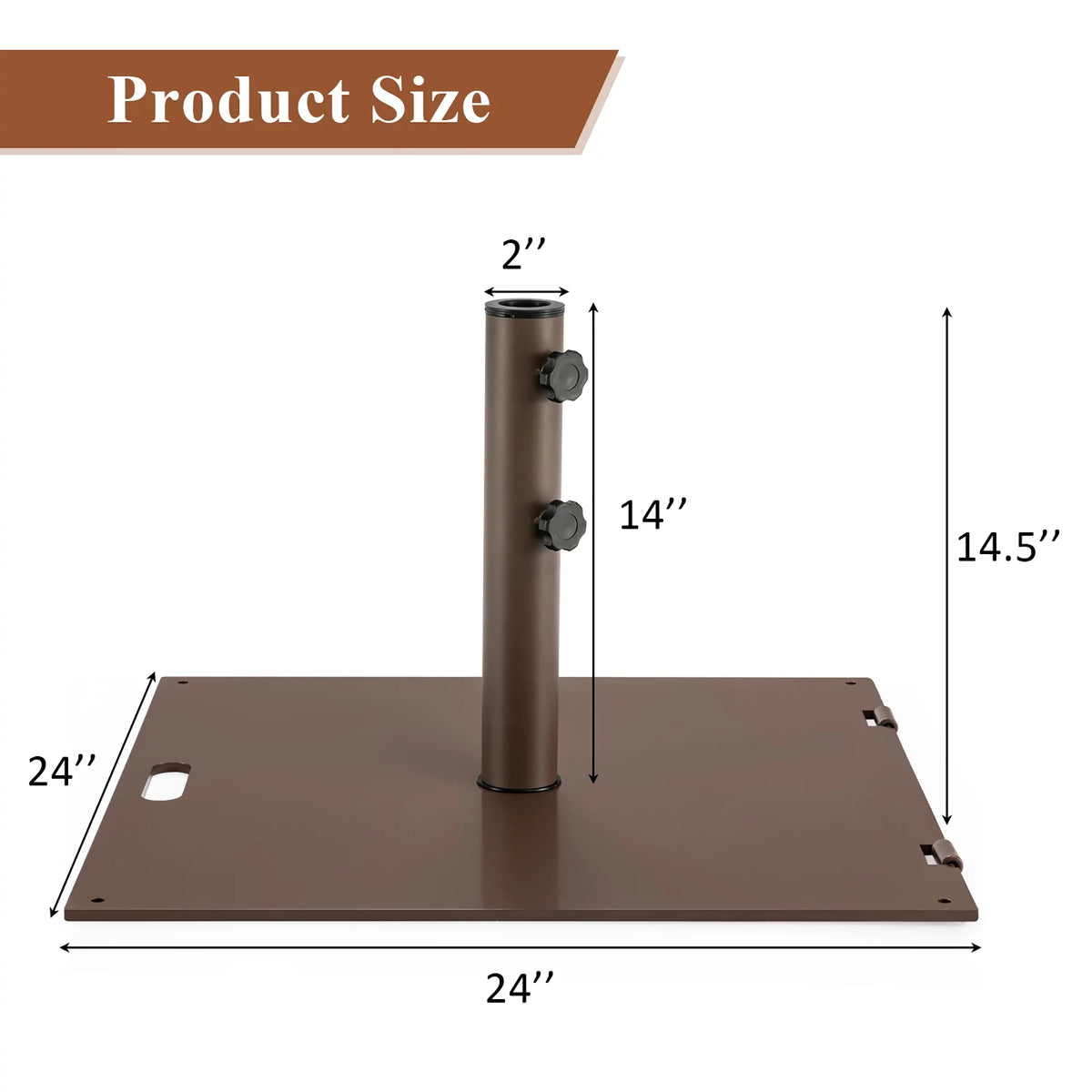 50LBS Patio Square Umbrella Base Stand with Wheels X140