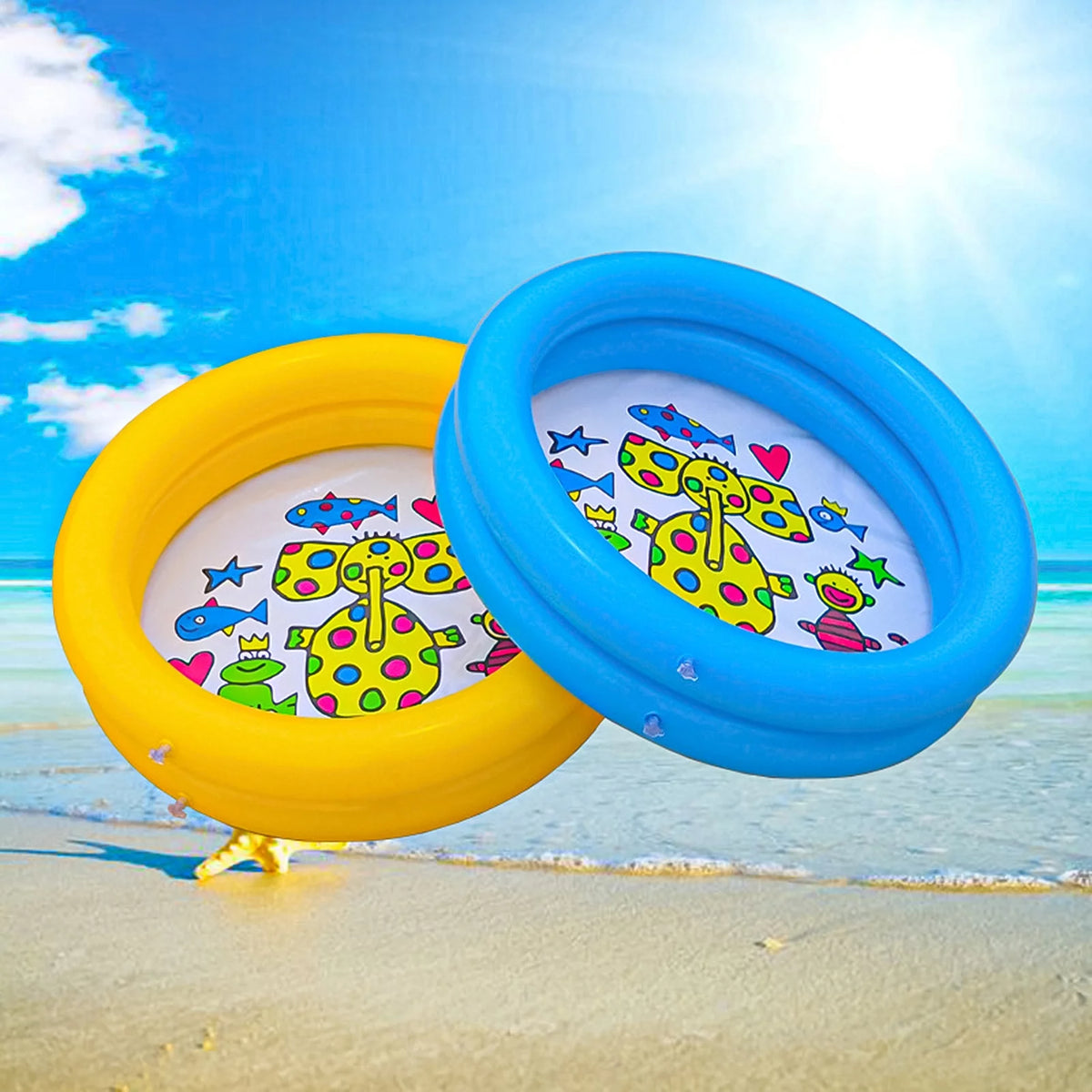 Inflatable PVC 2 Rings Kids Swimming Pool H90866