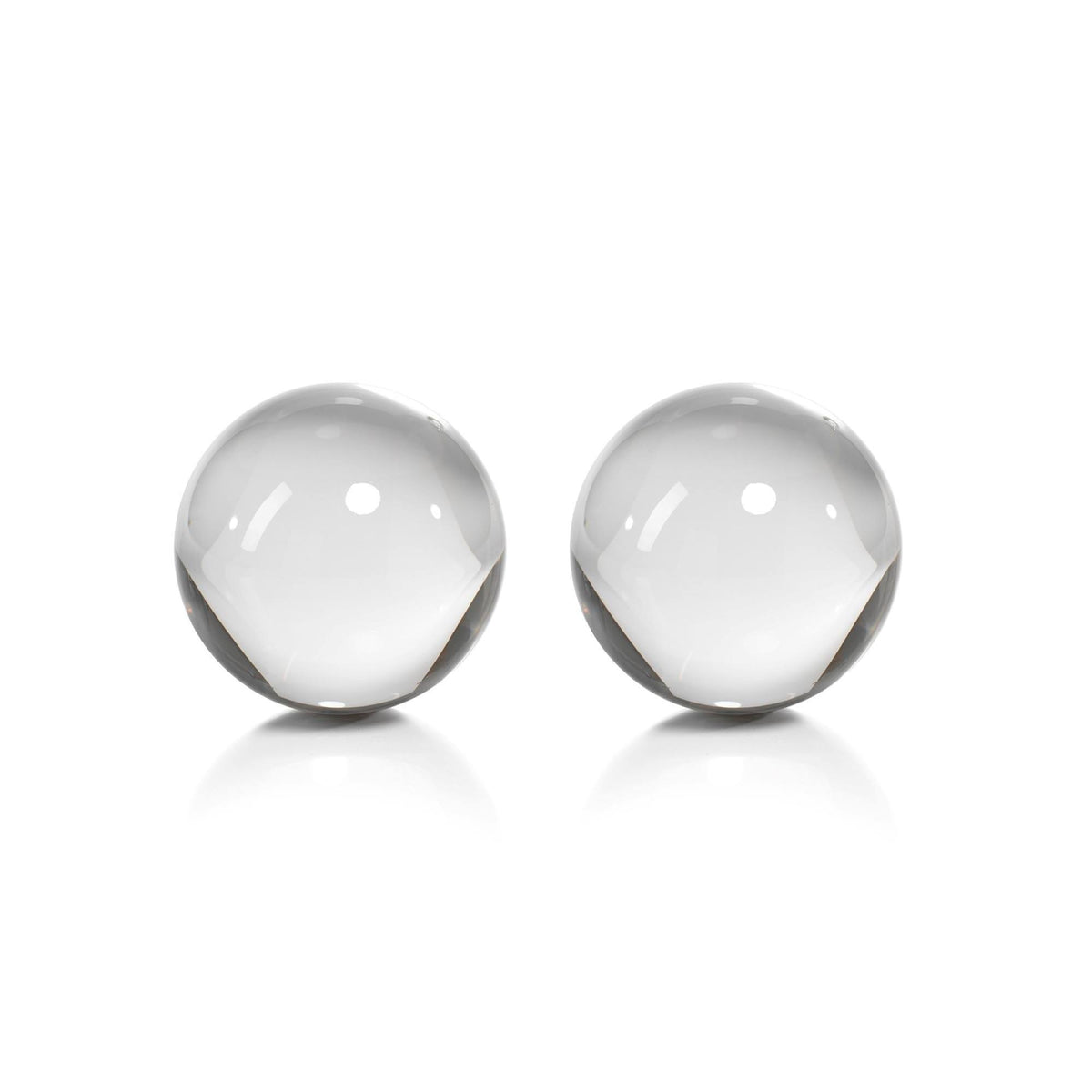 4.5-Inch Diameter Crystal Glass Balls, Set of 2 J80616