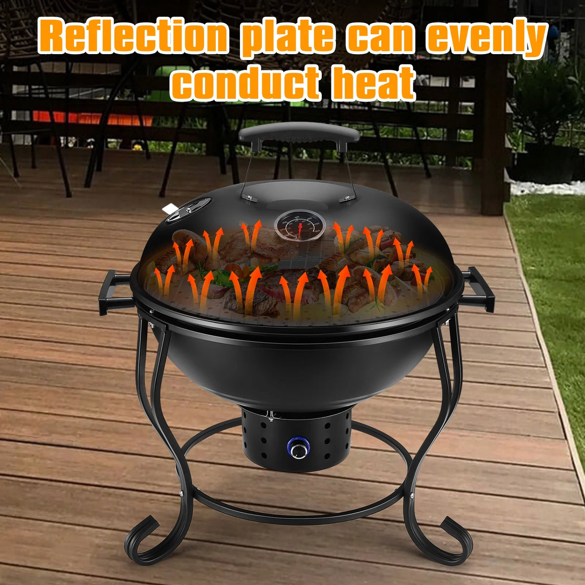 17 inches Portable Charcoal Grill with Adjustable Fan C7546