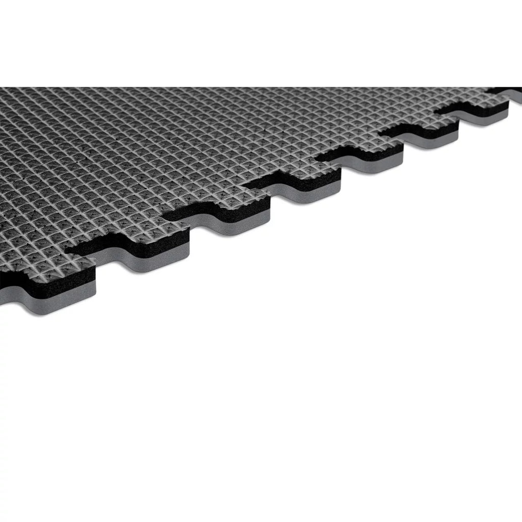 25 x 25 Reversible Foam Flooring, Gray Wood & Black, 8 Tiles S4211