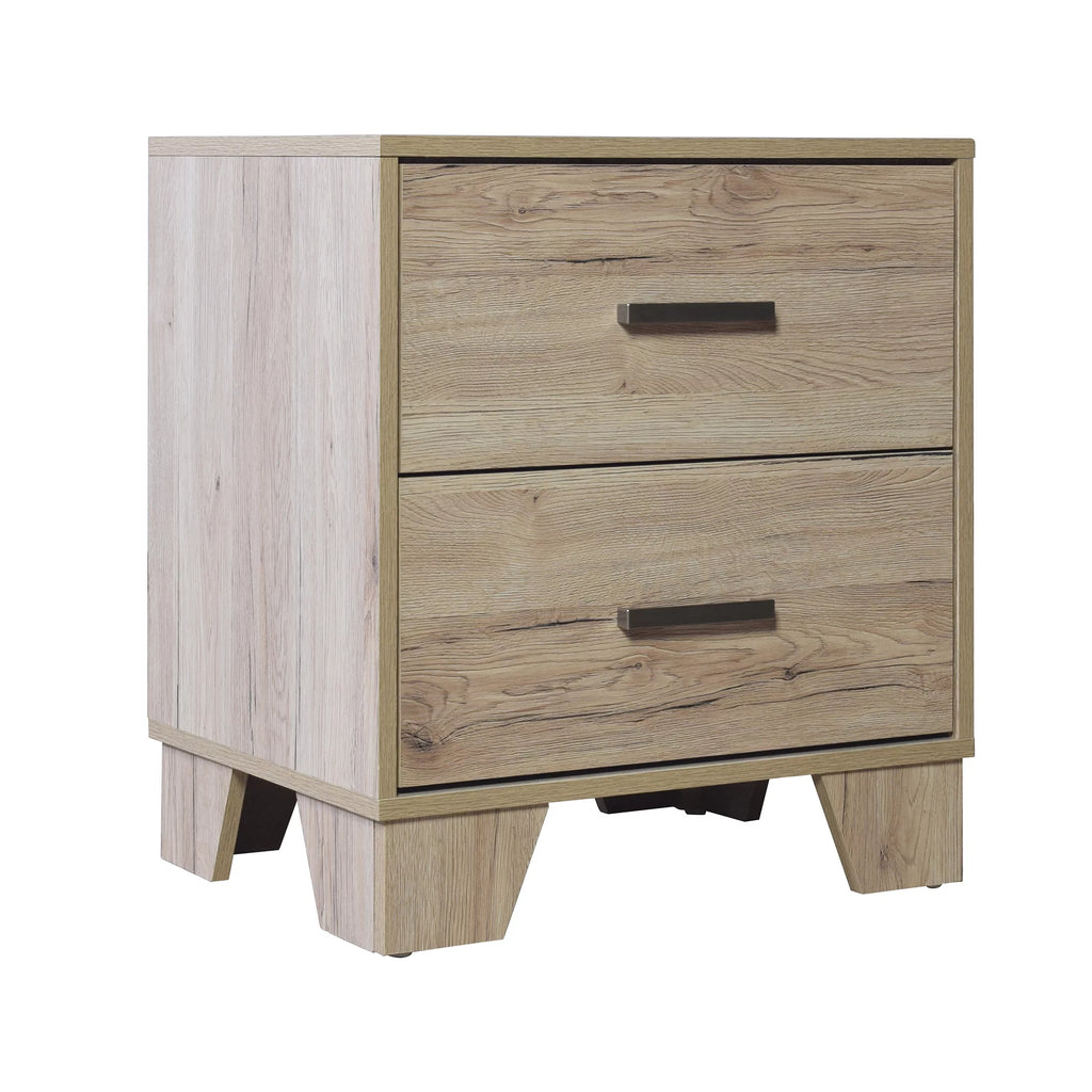 2 Drawers Light Oak Nightstand W6611