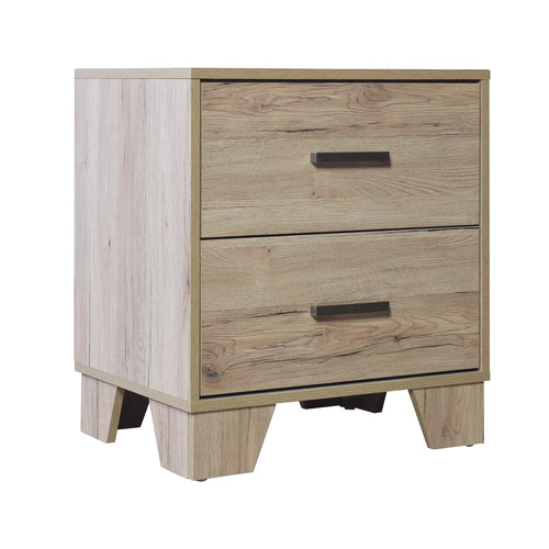 2 Drawers Light Oak Nightstand W6611