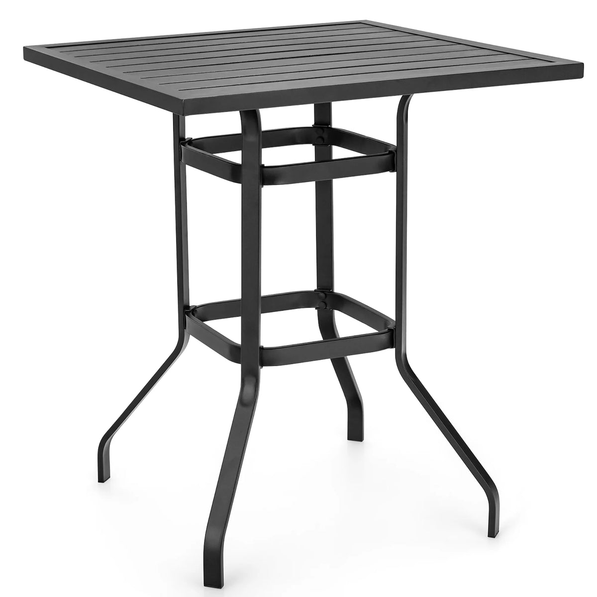 32'' Black Metal Patio Bar Table W9759