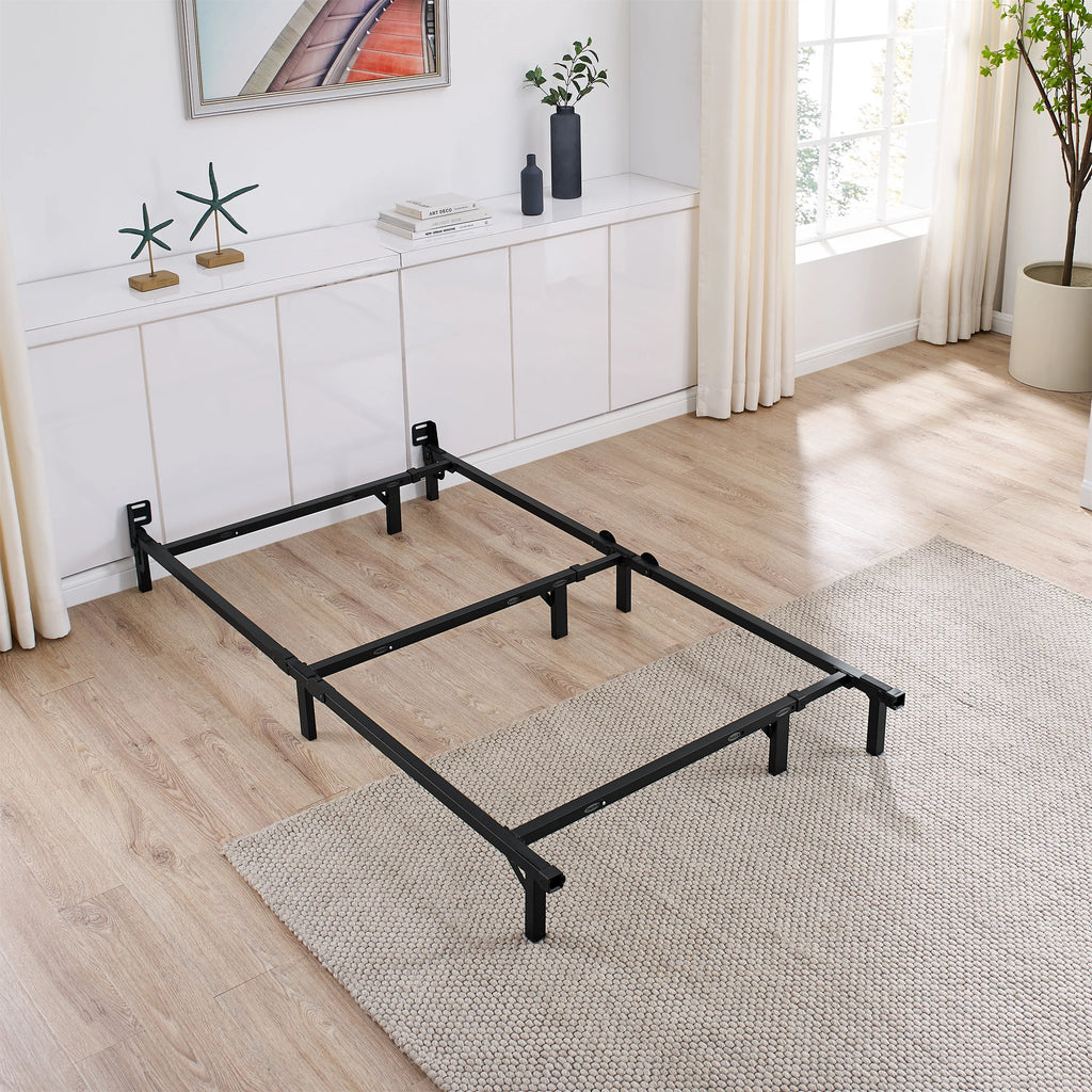 Adjustable Metal Bed Frame, Black, Twin - Queen L48830