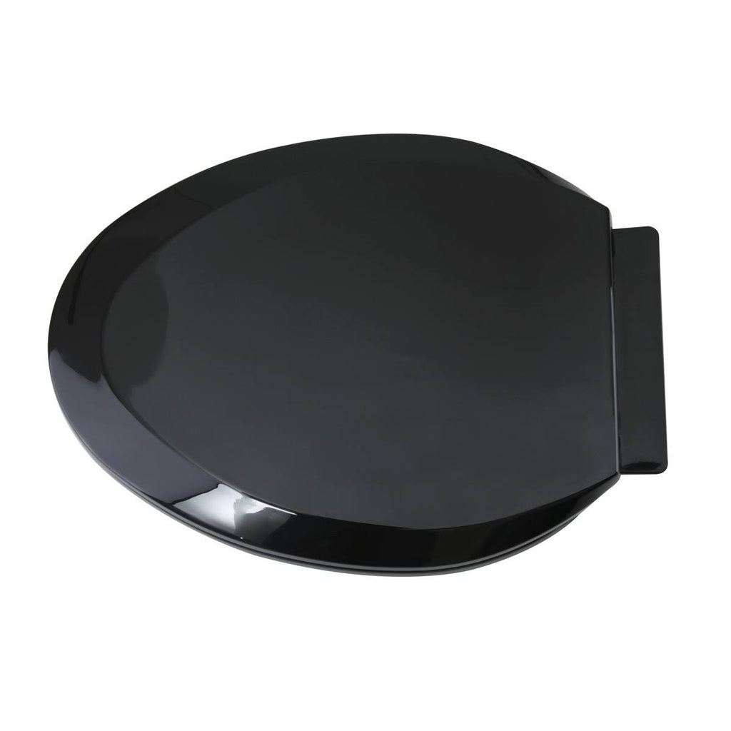 2 No Slam Easy Close Black Plastic Elongated Toilet Seat Q99954