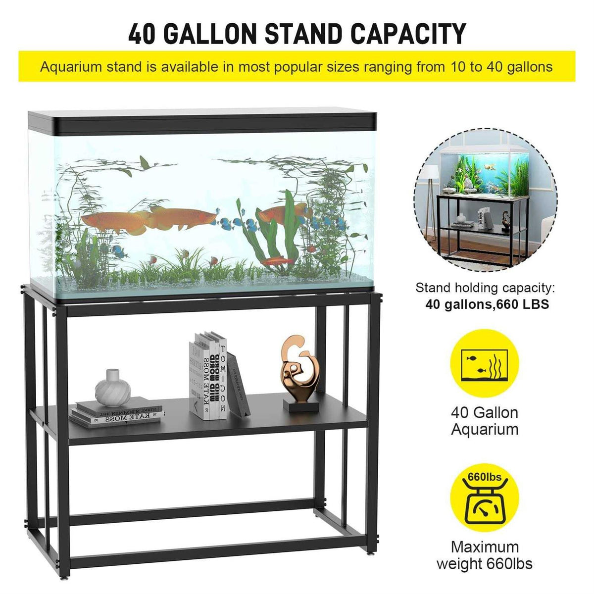 Metal Aquarium Stand 40 Gallon D1554