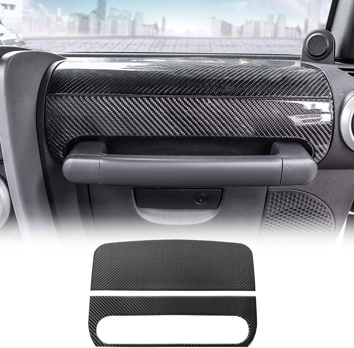 Co-Pilot Armrest Box Trim Sticker Kit Carbon Fiber Pattern W675139